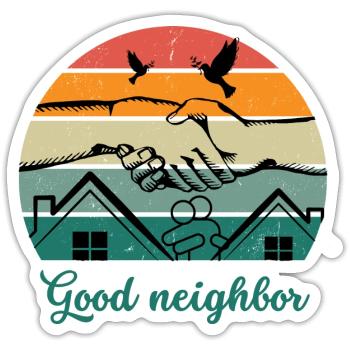 Good neighbor BW - Sticker size S (10 x 10 cm) - white matte - Front