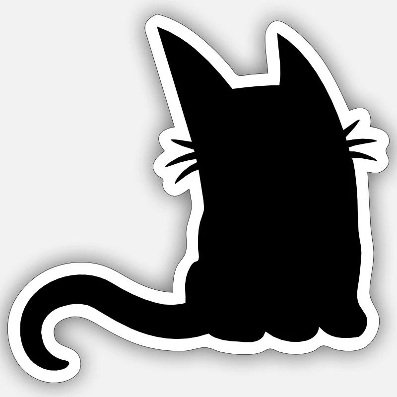 Silhouette mignon petit chat - Sticker taille S (10 x 10 cm) - blanc mat