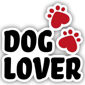 Chien - Sticker taille S (10 x 10 cm) - blanc mat - Devant
