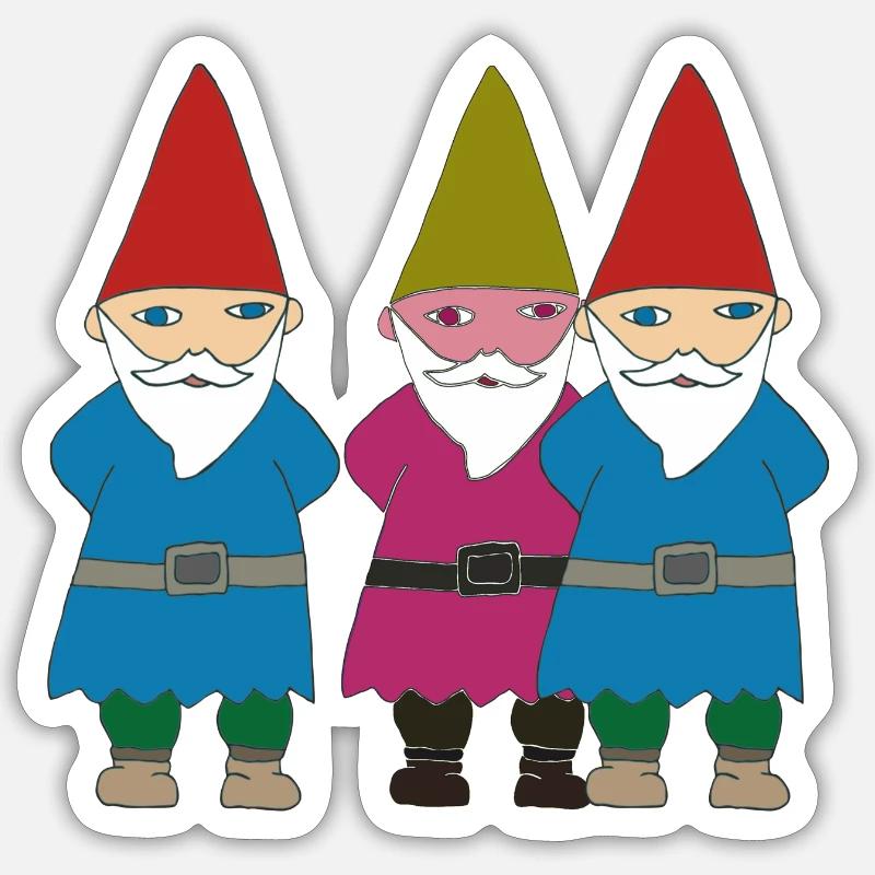 gartenzerge vielfalt - Sticker Größe S (10 x 10 cm) - Mattweiß
