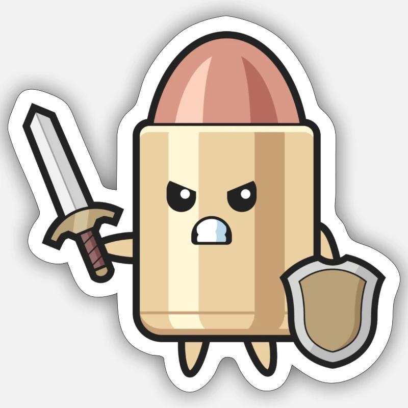 Angry Bullet - Sticker Größe S (10 x 10 cm) - Mattweiß