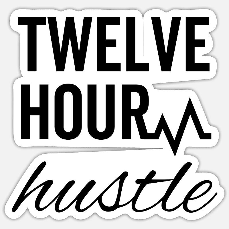 Douze heures d’agitation - Sticker taille S (10 x 10 cm) - blanc mat