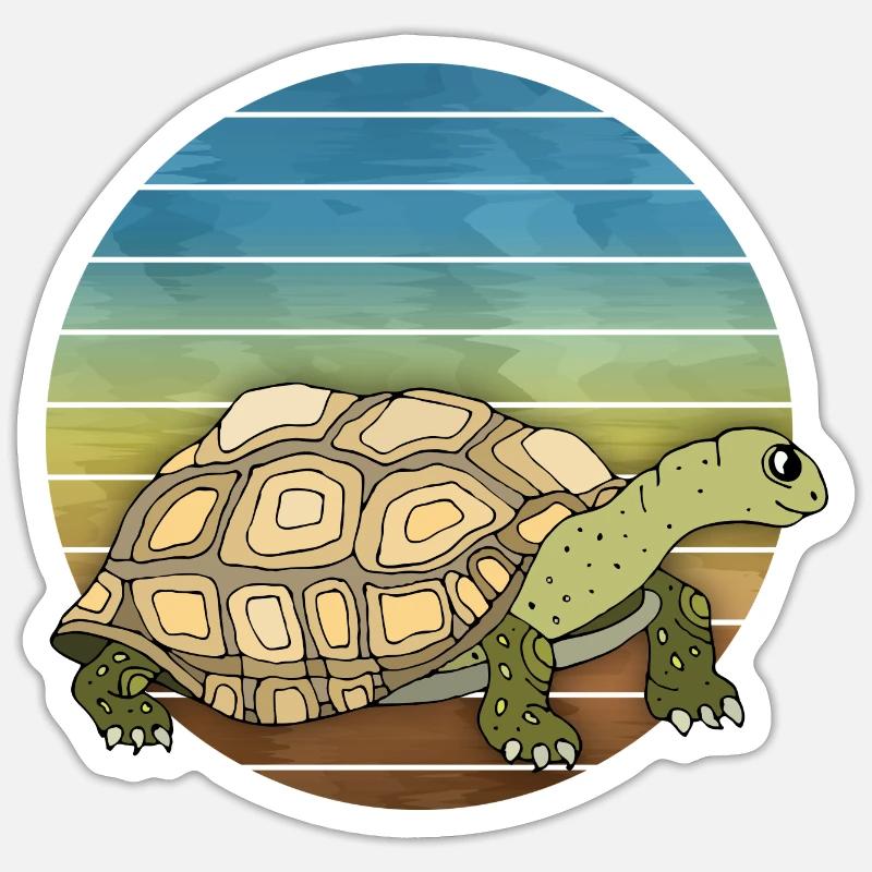Schildkröte - Sticker Größe S (10 x 10 cm) - Mattweiß