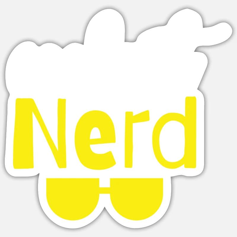 Nerd le plus cool - Sticker taille S (10 x 10 cm) - blanc mat