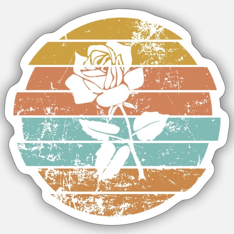 Rose - Sticker taille S (10 x 10 cm) - blanc mat