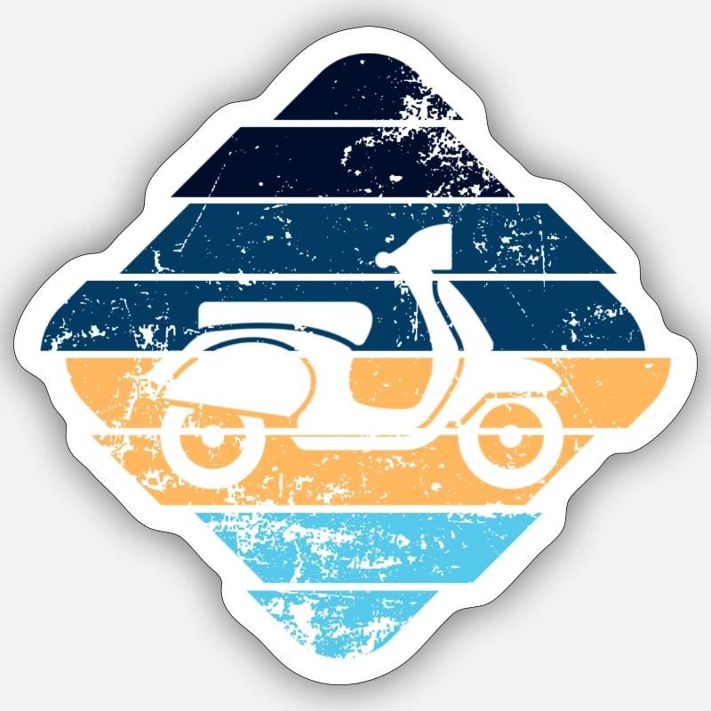 Moped - Sticker Größe S (10 x 10 cm) - Mattweiß