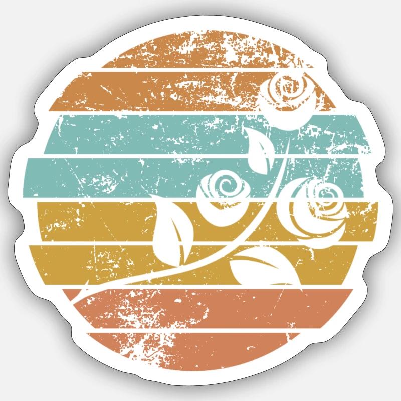 Rose - Sticker Größe S (10 x 10 cm) - Mattweiß