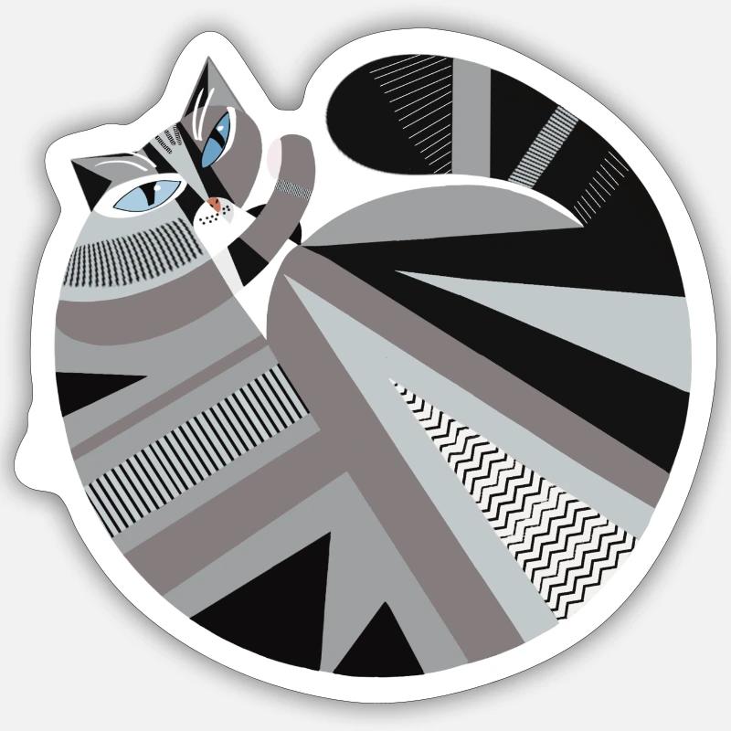 Kätzchen "rollig" Katzendame Katzen Shirt - Sticker Größe S (10 x 10 cm) - Mattweiß