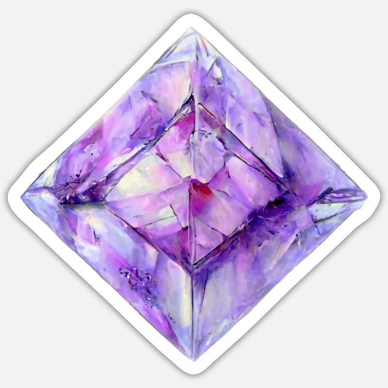 Cristal aquarelle - Sticker taille S (10 x 10 cm) - blanc mat