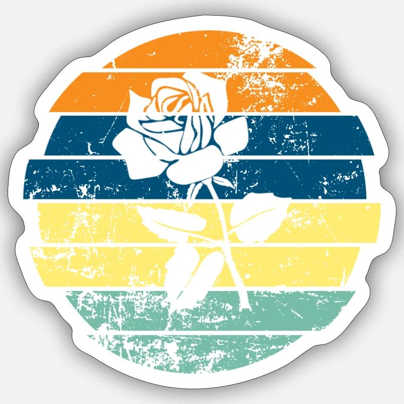 Rose - Sticker taille S (10 x 10 cm) - blanc mat