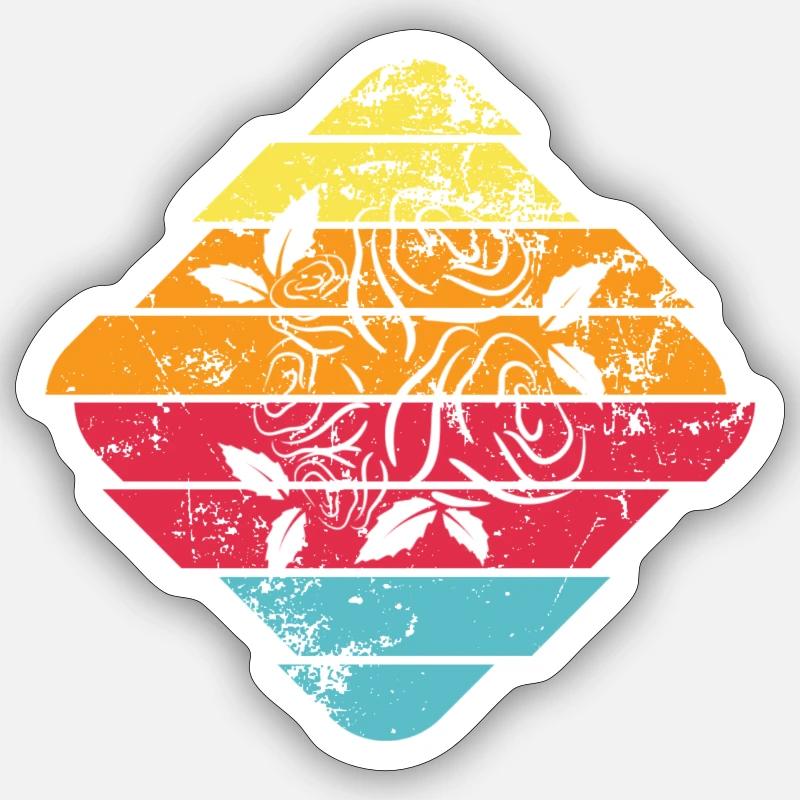 Rose - Sticker Größe S (10 x 10 cm) - Mattweiß