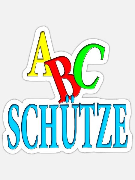 ABC Schütze - Schüler - Schulanfänger - Jungs - Sticker Größe S (10 x 10 cm) - Mattweiß