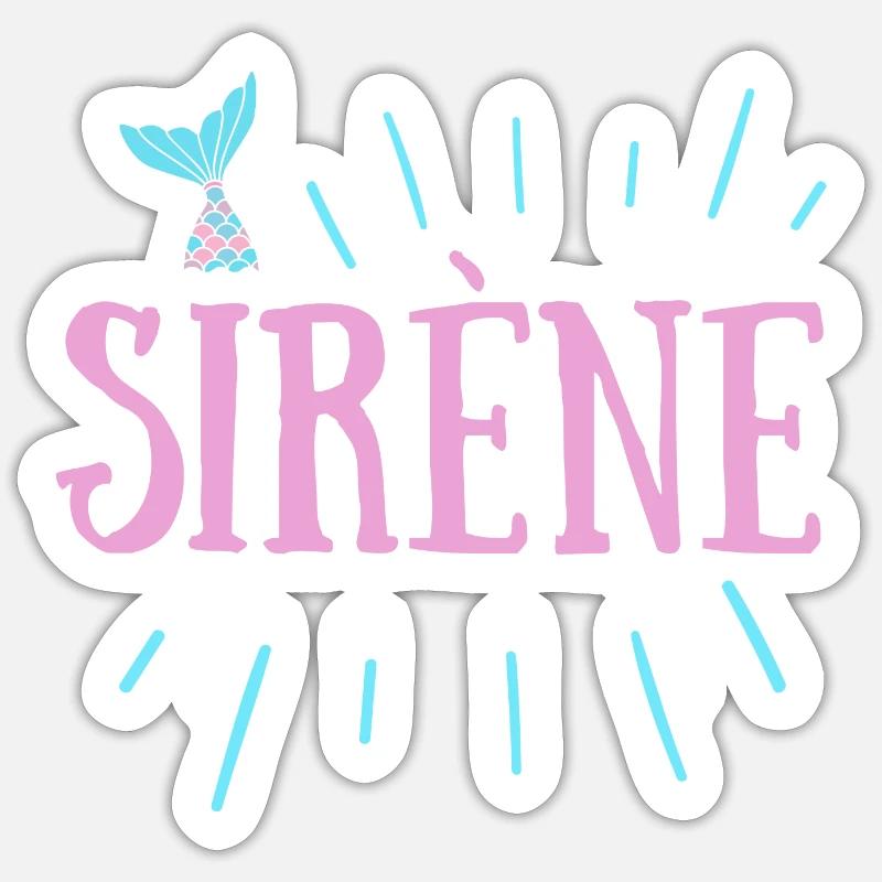 sirène petit logo - Sticker taille S (10 x 10 cm) - blanc mat