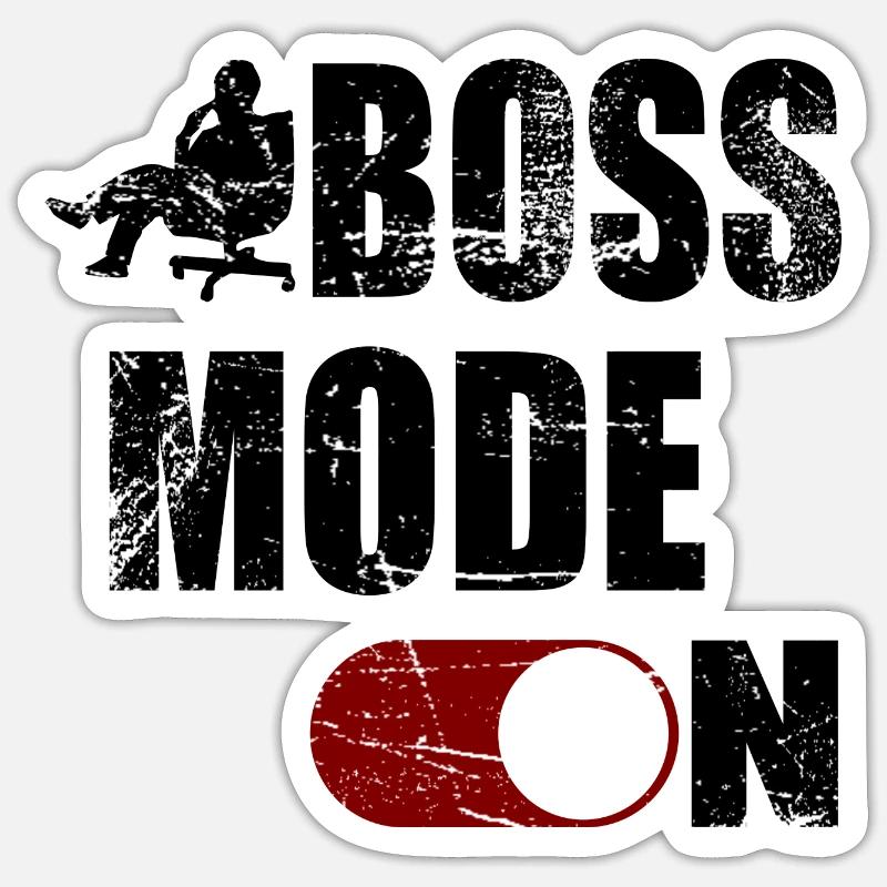 BOSS MODE ON - Sticker size S (10 x 10 cm) - white matte