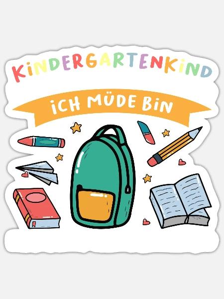 Kindergarten Anfang Kindergartenanfänger Geschenk - Sticker Größe S (10 x 10 cm) - Mattweiß