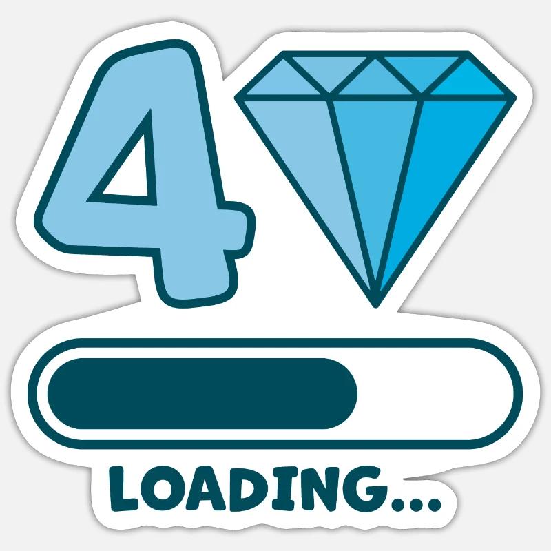 40. Geburtstag Loading Ladebalken Sticker Größe S (10 x 10 cm)