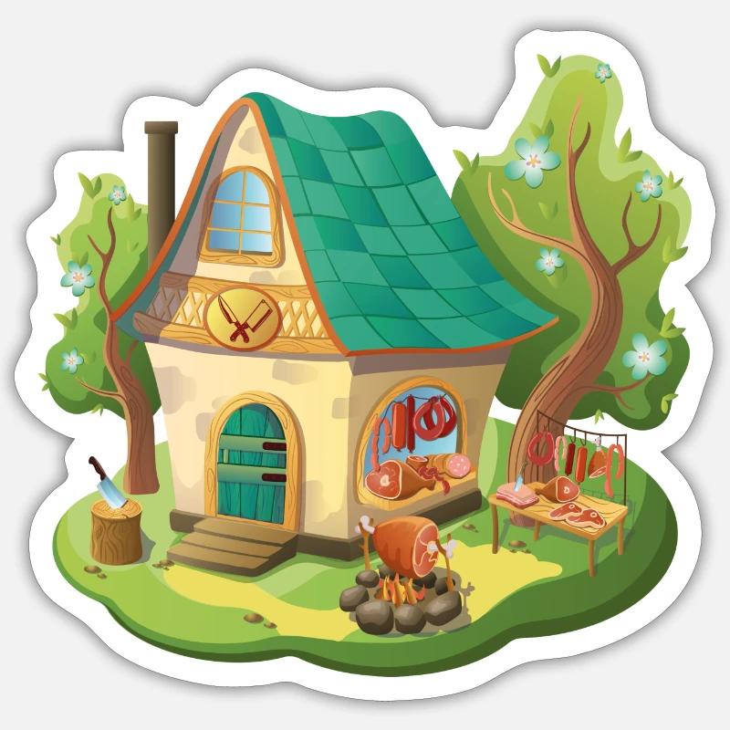 Märchen Haus Boucher Boucher - Sticker taille S (10 x 10 cm) - blanc mat