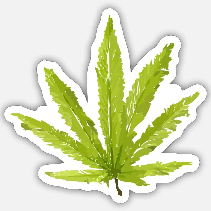 Hemp Leaf - Sticker size S (10 x 10 cm) - white matte