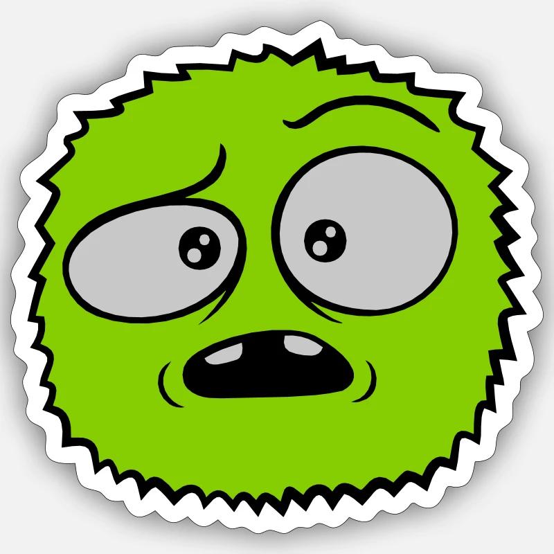 Hairy monster skeptical face - Sticker size S (10 x 10 cm) - white matte