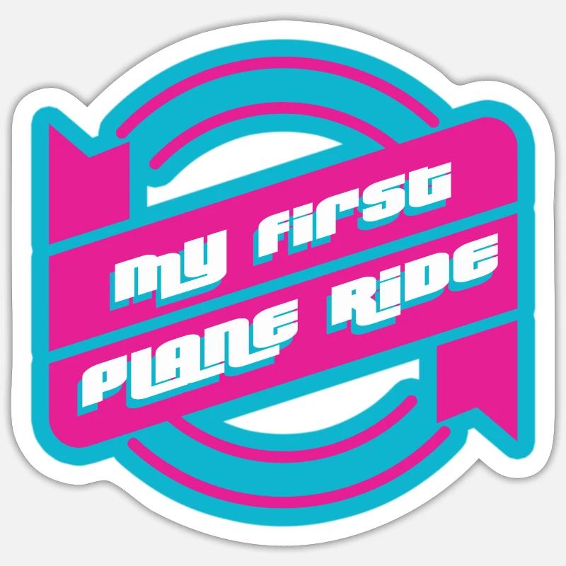 My First Plane Ride 36 - Sticker Größe S (10 x 10 cm) - Mattweiß