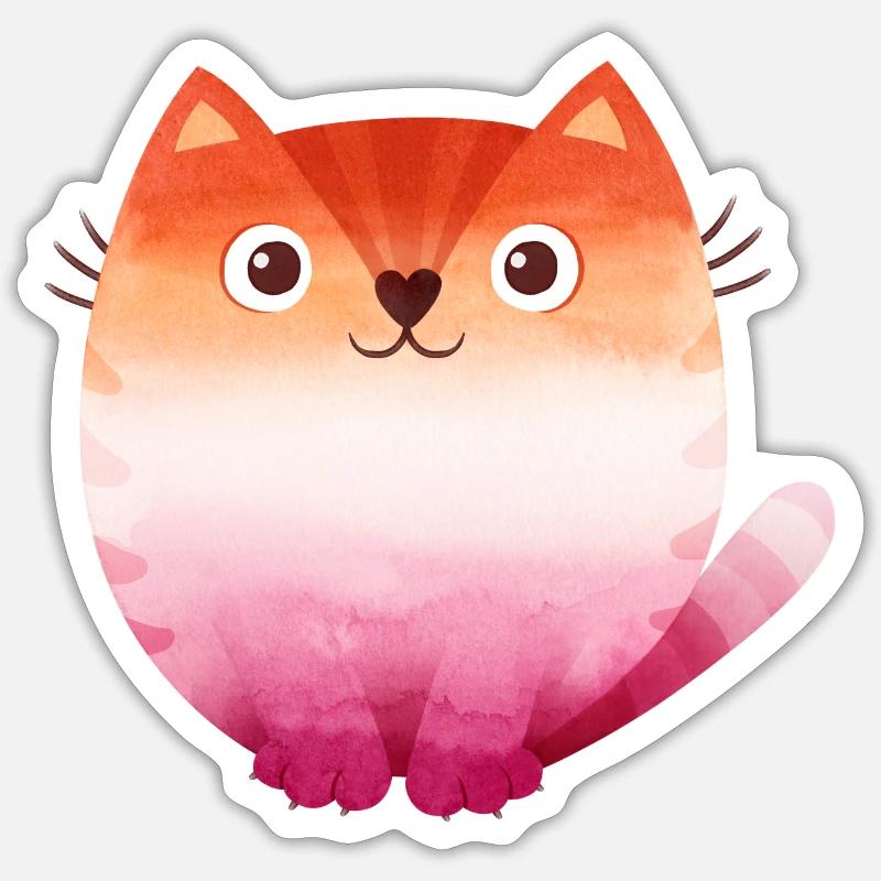 Déclaration, lesbienne, gay, lesbienne, chat Sticker taille S (10 x 10 cm)