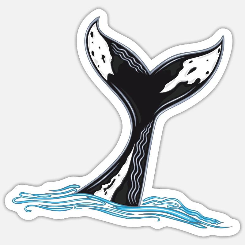 Rorqual commun Sticker taille S (10 x 10 cm)