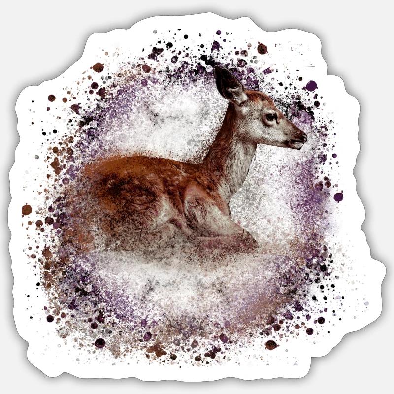 reh ,braun,wild,kitz,graffiti,bambi,rehkitz,fohlen Sticker Größe S (10 x 10 cm)
