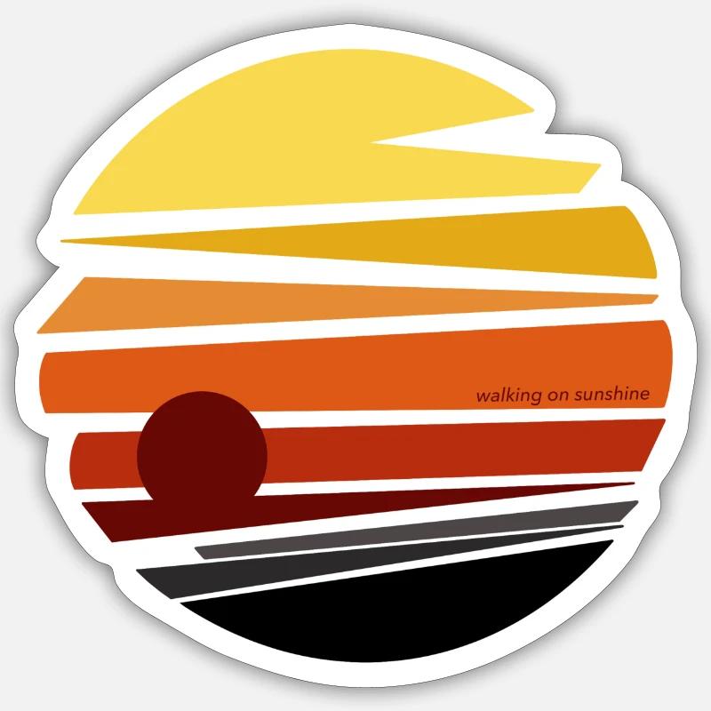walking on sunshine - Sticker size S (10 x 10 cm) - white matte