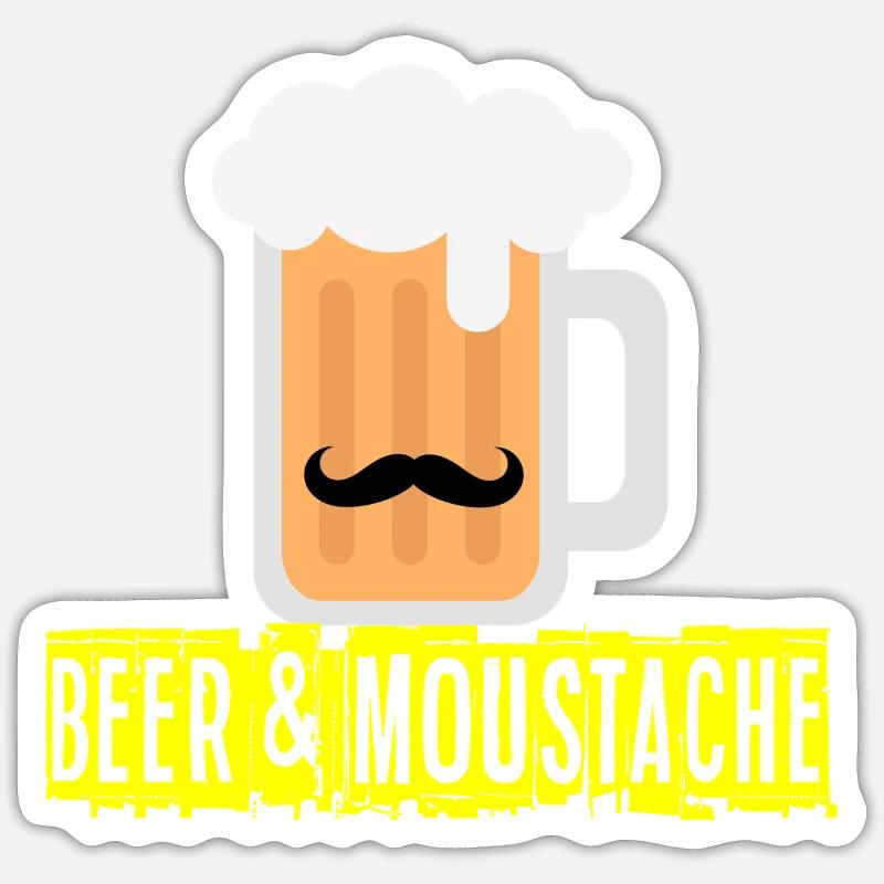 beer - Sticker taille S (10 x 10 cm) - blanc mat