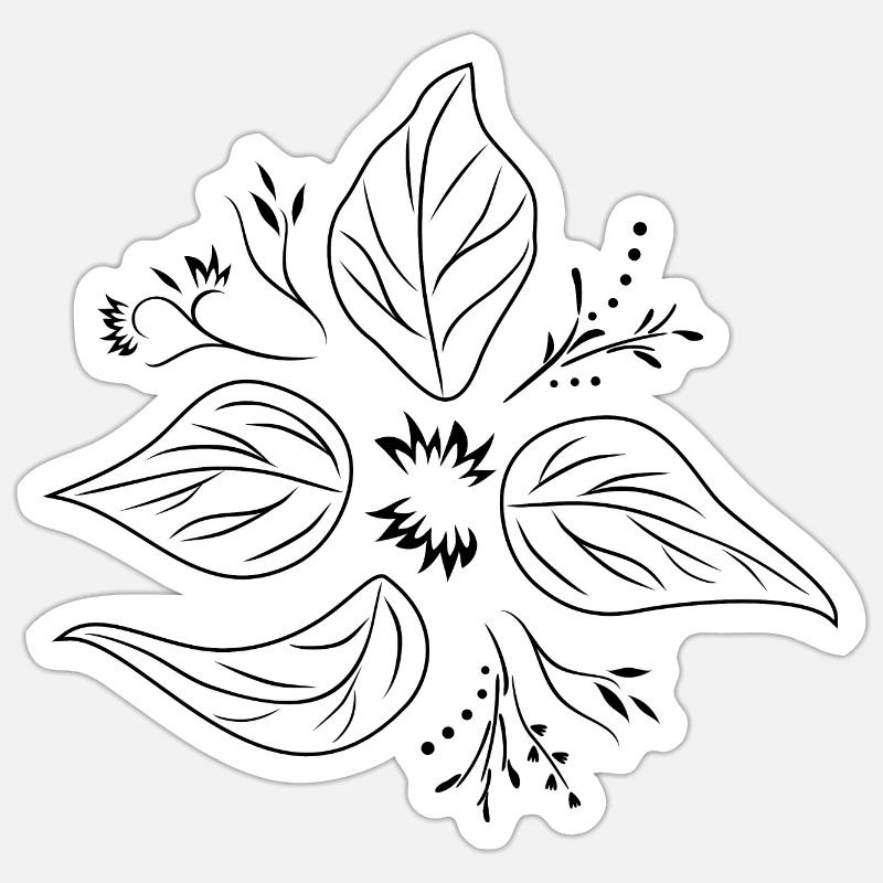 Florales Element im Ethno-Stil - Sticker Größe S (10 x 10 cm) - Mattweiß