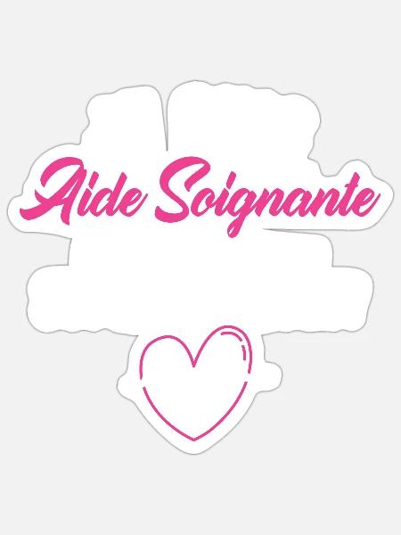 Je suis aide soignante c'est mon super pouvoir - Sticker taille S (10 x 10 cm) - blanc mat