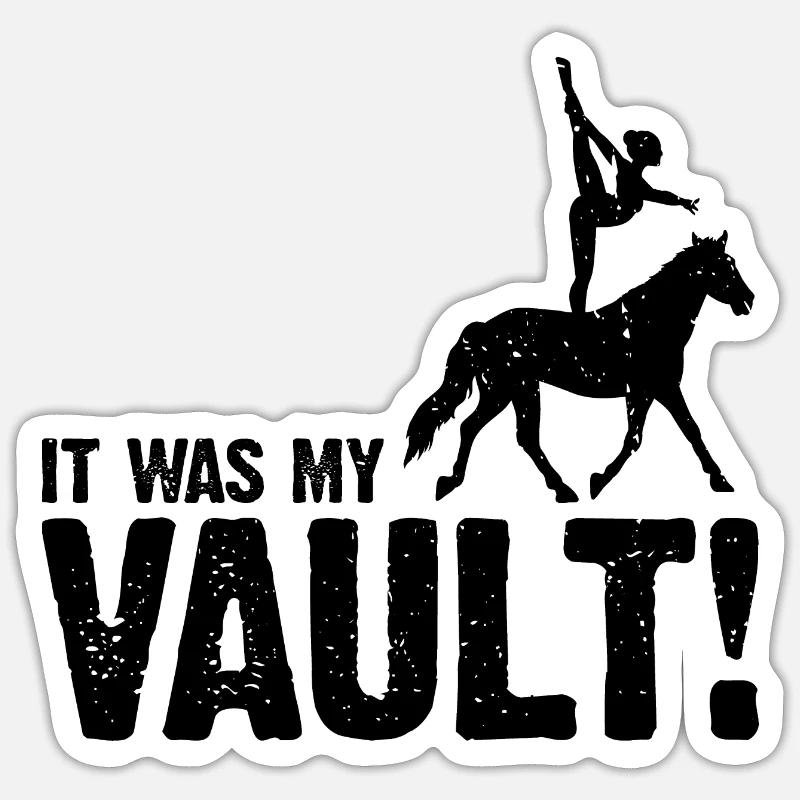 Conception acrobatique de voûte et cheval équestre Sticker taille S (10 x 10 cm)