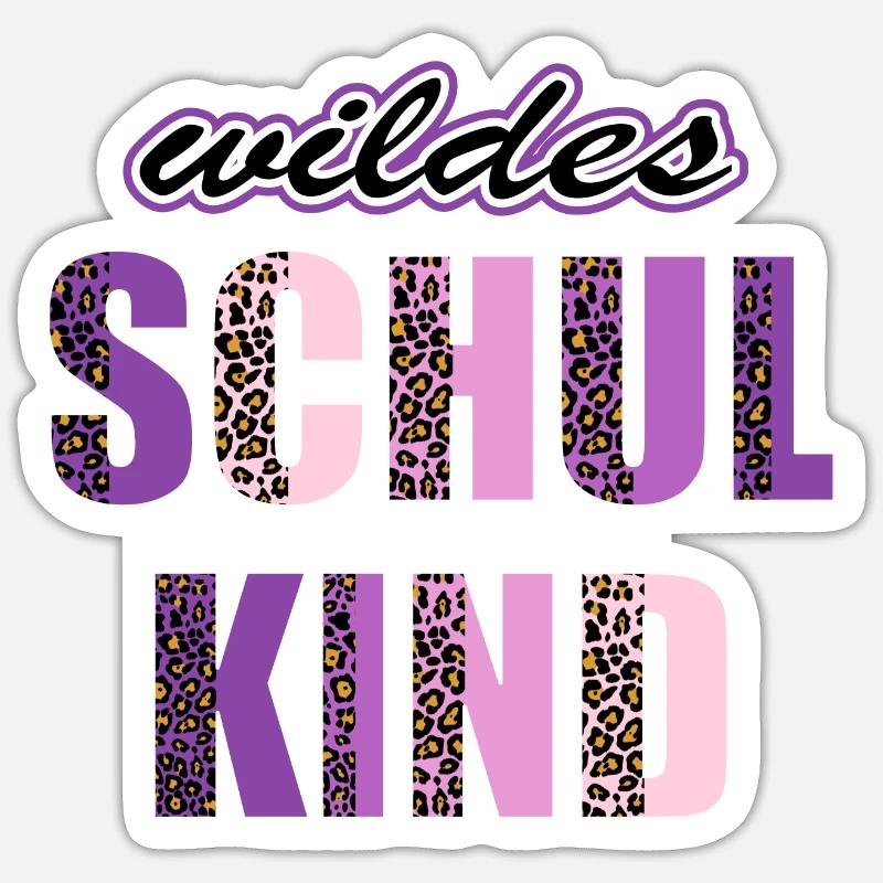 Wildes Schulkind Einschulung Leopard Sticker Größe S (10 x 10 cm)