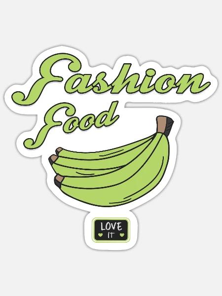 Mode Essen Bananen - Sticker Größe S (10 x 10 cm) - Mattweiß