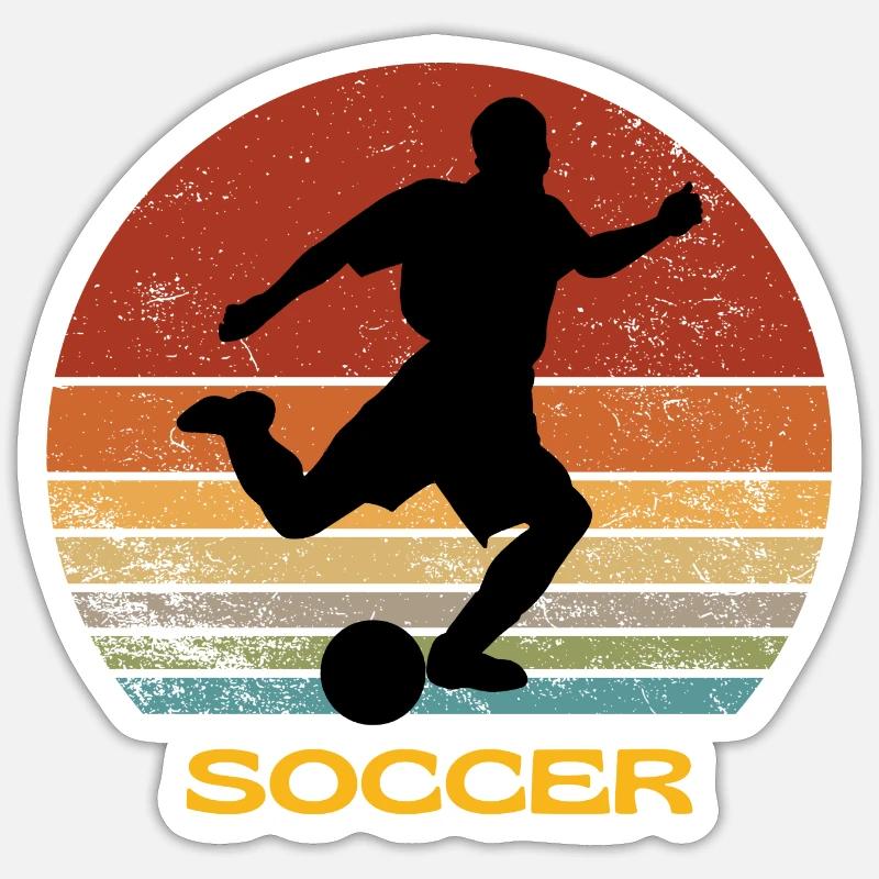 Conception illustrée de soccer - Sticker taille S (10 x 10 cm) - blanc mat