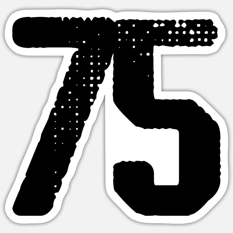 75 number jersey - Sticker size S (10 x 10 cm) - white matte