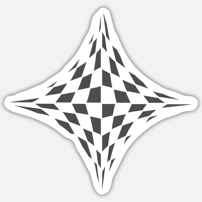 Square in optical illusion Sticker size S (10 x 10 cm)