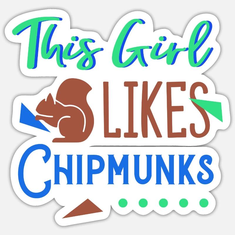 Mädchen mag Streifenhörnchen Waldtier Eichhörnchen Sticker Größe S (10 x 10 cm)