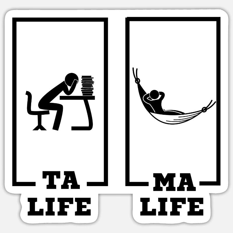 ta life ma life - Sticker taille S (10 x 10 cm) - blanc mat