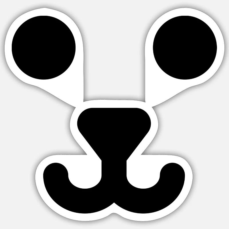 Visage d’ours - Sticker taille S (10 x 10 cm) - blanc mat