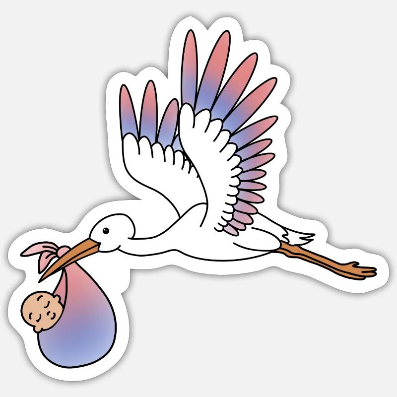 Storch Sticker Größe S (10 x 10 cm)