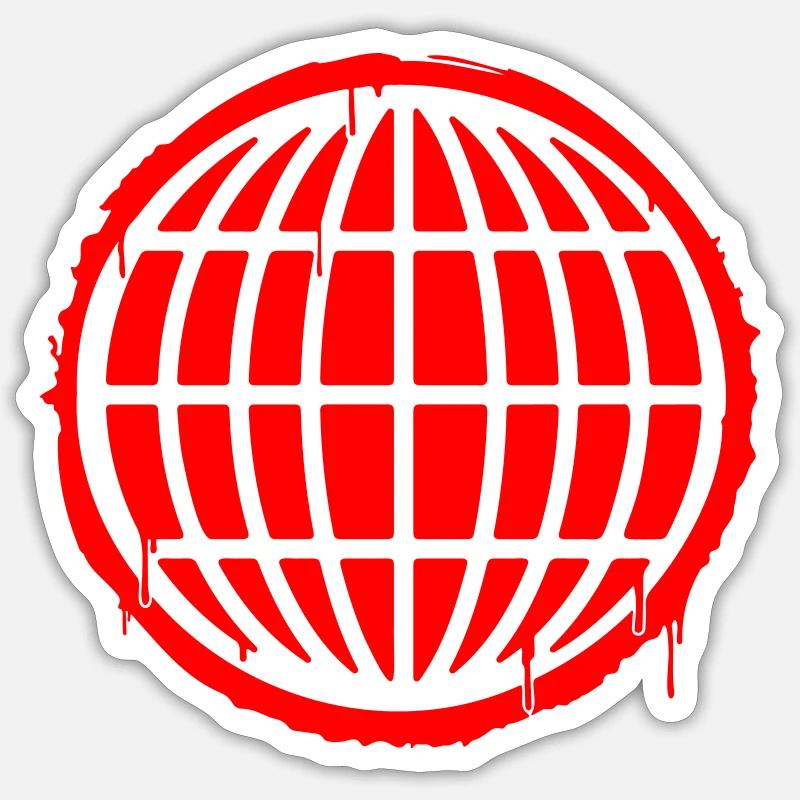 Globe - Sticker taille S (10 x 10 cm) - blanc mat