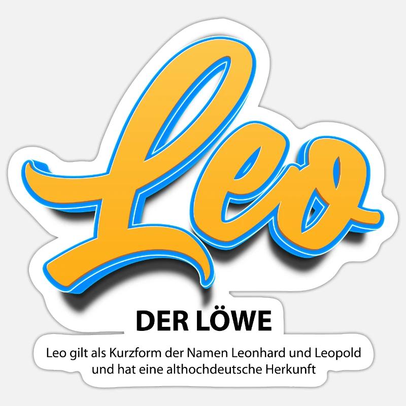 Leo in 3D mit Bedeutung - Sticker Größe S (10 x 10 cm) - Mattweiß