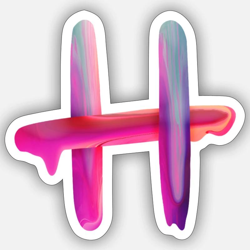 Lettre H comme ... Sticker taille S (10 x 10 cm)