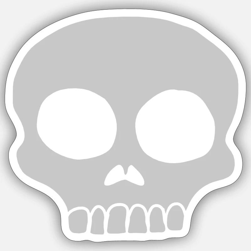 Skeleton skull cool design - Sticker size S (10 x 10 cm) - white matte