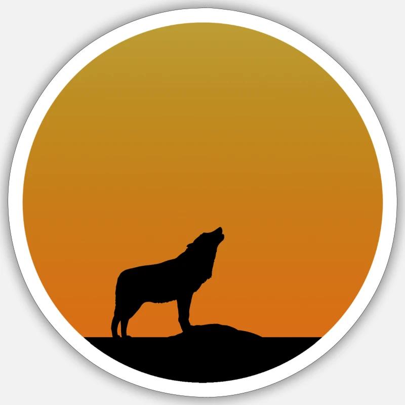 Lever de soleil de loup - Sticker taille S (10 x 10 cm) - blanc mat