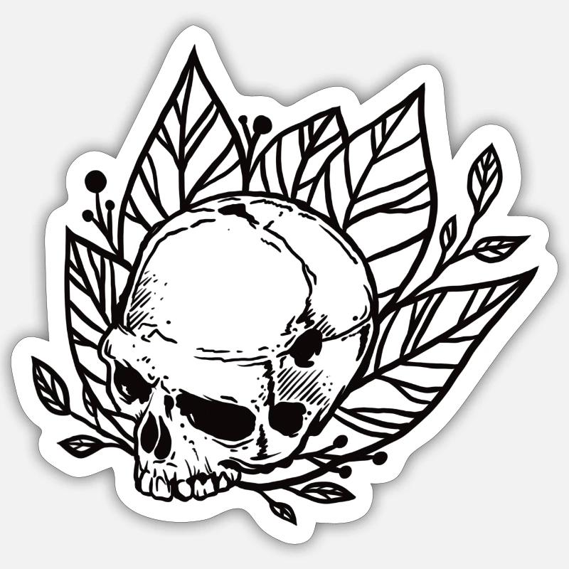 Black Skull - Sticker Größe S (10 x 10 cm) - Mattweiß