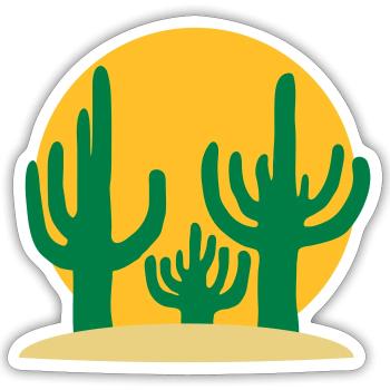 Sun 3 Cactus Desert - Sticker size S (10 x 10 cm) - white matte - Front