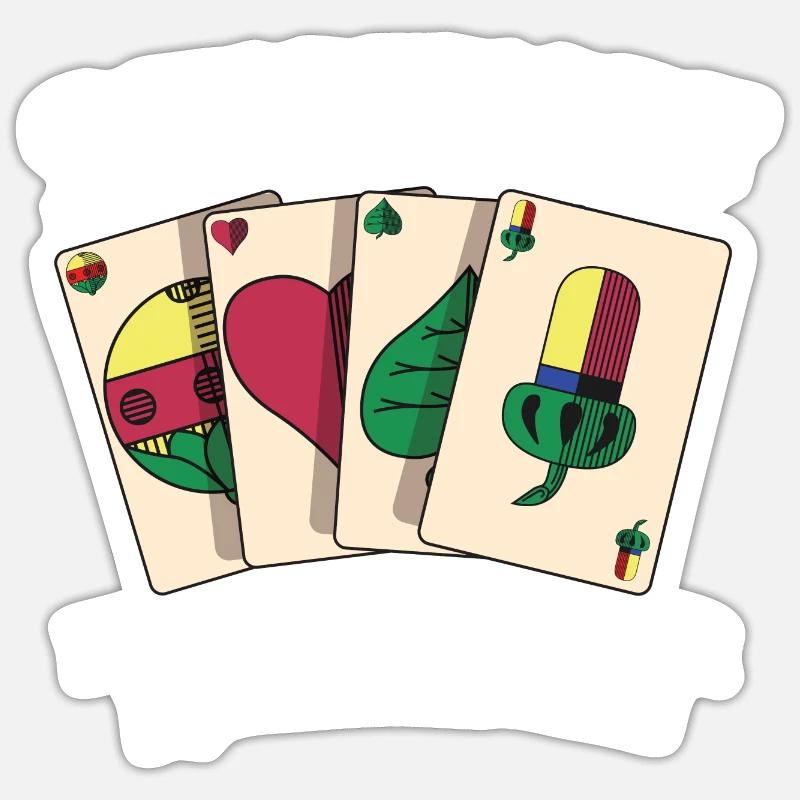 Schafkopf die Mutter aller Kartenspiele - Sticker Größe S (10 x 10 cm) - Mattweiß