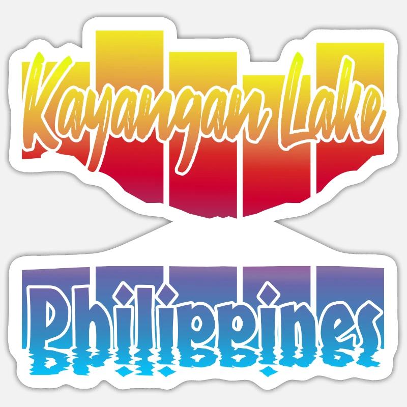Lac Kayangan Philippines - Sticker taille S (10 x 10 cm) - blanc mat